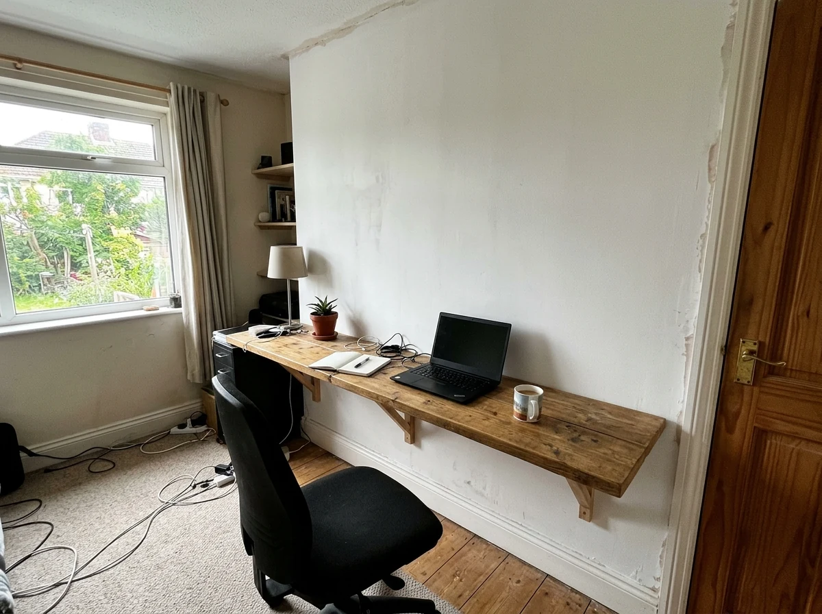 Stud wall partition work in a Cardiff property